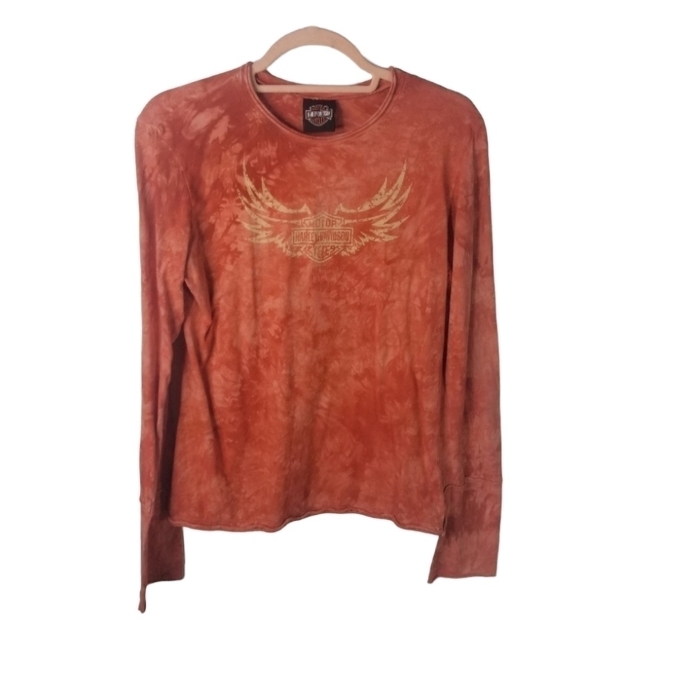 Harley davidson tie dye long sleeve tee
